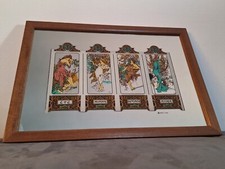 Quadro a Specchio Righetti Prod. 4 Stagioni Vintage Anni 70 Alphonse Mucha Italy