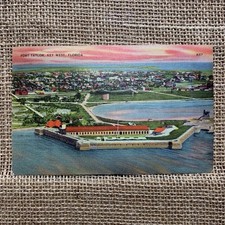 Cartolina Fort Taylor Key West Florida FL veduta aerea pubblicata 1941 lino