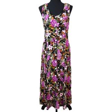 Maxi abito viola floreale