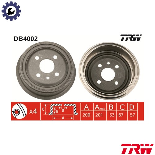 Tamburo freno db4002 per - 2x,