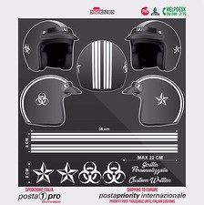 Kit BIANCO Biohazard Stella STICKER CASCO ADESIVO DECAL MOTO SCOOTER HELMET