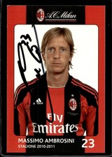 cartolina postcard Calcio Milan con Autografo 2010/11 - Ambrosini