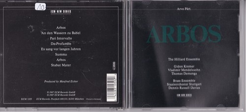 Arvo pärt arbos - cd, ecm