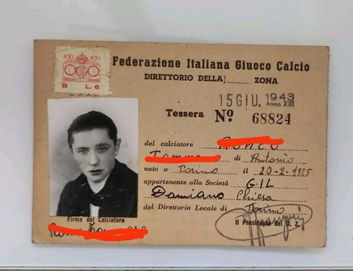 Figc tessera calciatore - figc,