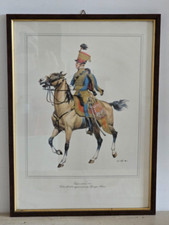 Quadro Divisa Militare Cavalleria Impero Austriaco Cromolitografia non Originale