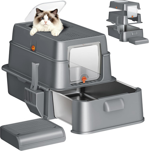 Lettiera acciaio inox gatto - lettiera,