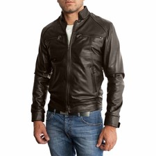 Genuine Brown Leather Biker
