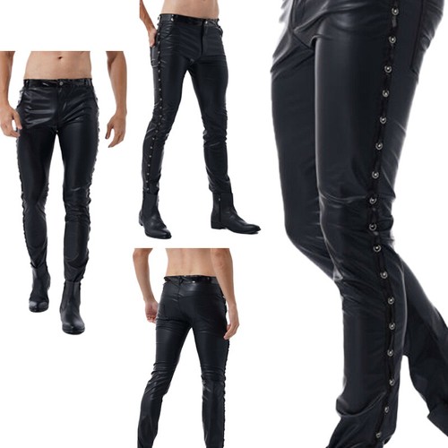 Pantaloni uomo ecopelle lucidi