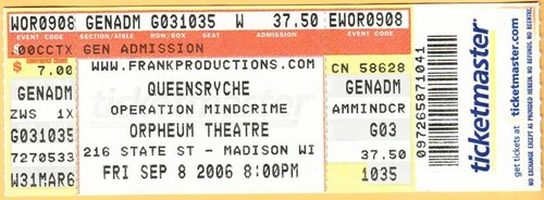 Biglietto concerto queensryche - biglietto,