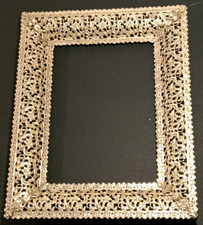 CORNICE-PORTAFOTO-VINTAGE-IN METALLO ARGENTATO-D'EPOCA-ANTICO-USATO