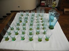 CARLO MORETTI 1988 servizio completo bicchieri e caraffe acqua mare ambra ottog.