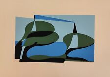 Futurismo. OSVALDO PERUZZI. "Marina con tamerici". Serigrafia 1976