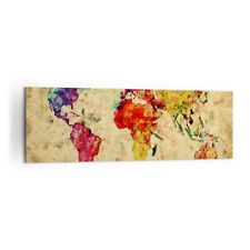 Quadro su Tela 160x50cm mappa mondo moderno Stampe Immagini Quadri Murale