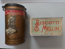 MELLIN Scatola in latta BISCOTTI + EL SALVADOR Scatola caffè in latta - VINTAGE 