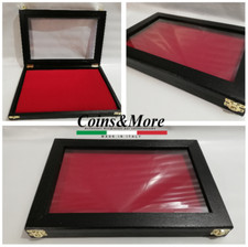 Cofanetto vetrinetta per collezionismo espositore vetrina display legno Bacheca 