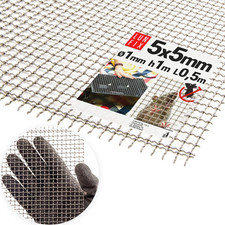 Rete metallica in acciaio inox Wire Mesh rete metallica 5x5mm AISI304 H1m L0,5m