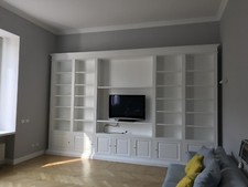 Librerie Su Misura In Legno Massello Laccate Bianco