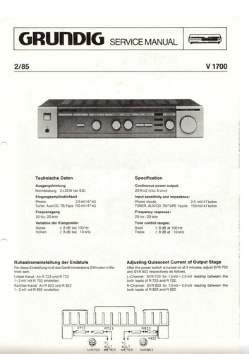 Grundig manuale servizio - grundig, di