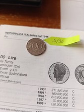 moneta da 100 lire del 1996