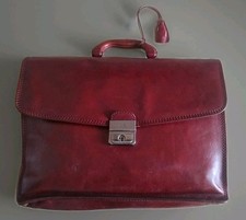 THE BRIDGE FIRENZE Cartella Pelle Borsa  BORDEAUX Leather Suitcase 39x31x12 RARA
