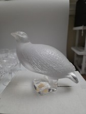 Signed Lalique Crystal Quail