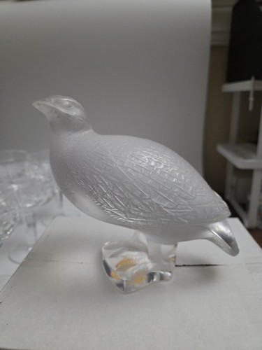 Signed lalique crystal - lalique, quail