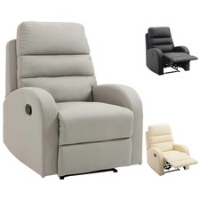 HOMCOM Poltrona Reclinabile Ergonomica in Ecopelle con Poggiapiedi