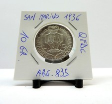 RARA MONETA ARGENTO DA 10 LIRE SAN MARINO 1936 COND. "QFDC", PESO 10 GR.
