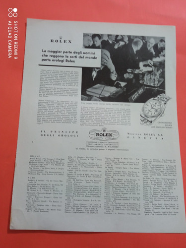 Pubblicita 1960 orologio - 1960,