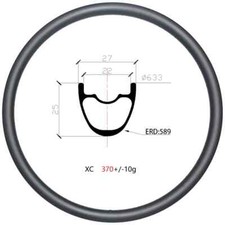 Cerchio in carbonio completo 29er mountain bike clincher tubeless 27mm larghezza 25mm profondità