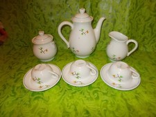 SERVIZIO CAFFE' 3 TAZZINE LATTIERA ZUCCHERIERA TEIERA CERAMICA GALVANI PORDENONE