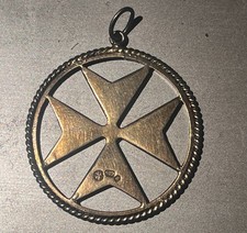 Ciondolo Croce di Malta Punzonatura (917) – Pendente vintage   Marchiato