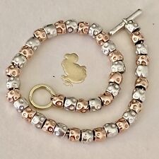 Dodo Pomellato Bracciale Granelli Oro Rosa Oro Giallo Argento 17cm Originale