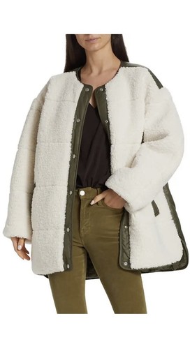 Giacca bianca sherpa shearling