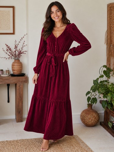 Maxi abito halara bordeaux - maxi,