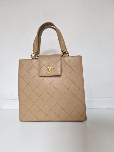 Sac chanel vintage cuir beige - cuir,