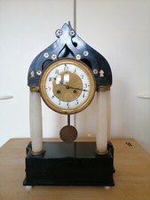 Orologio da camino-tavolo Biedermeier Primi Anni 1800. Completo di teca. 