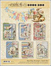 Graphic45 HIP HIP HOORAY Z-FOLD CARD KIT scrapbooking FESTEGGIA!