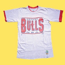 Chicago Bulls Salem 90s Vintage Single Stitch T Shirt Size M grey Red NBA