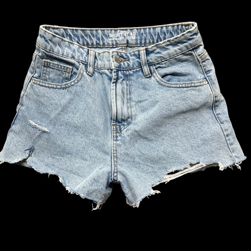 Jeans corti denim vita alta