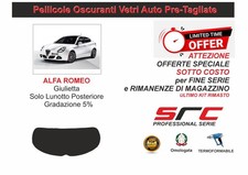 PELLICOLE OSCURANTI VETRI AUTO Alfa Romeo Giulietta  Solo Lunotto 5% SRC OFFERTA