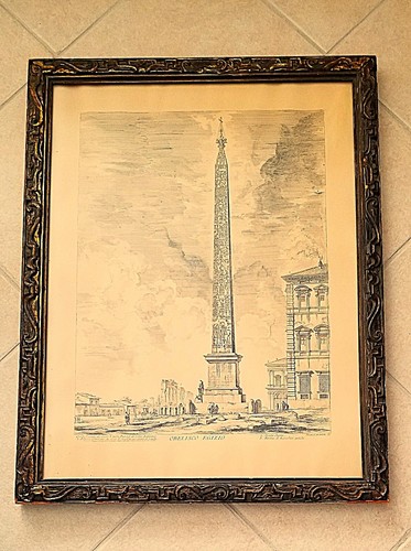 Stampa acquaforte obelisco - stampa,