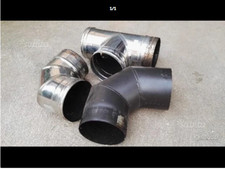 Canna fumaria tubi per stufa a legna scarico fumi in acciaio pesante Ø 150 mm 