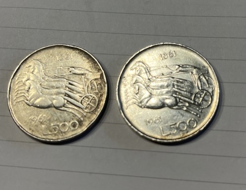 Monete 500 lire argento - lire, biga