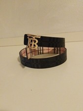 Cintura Burberry Uomo In Logo Oro In Pelle Reversibile