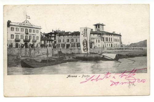 Cartolina arona porto - cartolina,