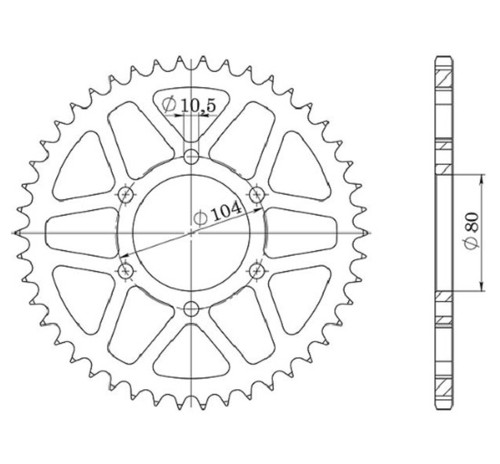 Corona denti passo - corona, 44