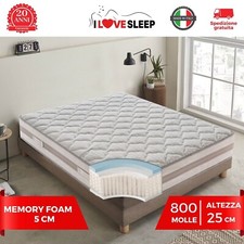MATERASSO ORTOPEDICO A MOLLE INSACCHETTATE E MEMORY - ALTO 25 cm - 9 ZONE
