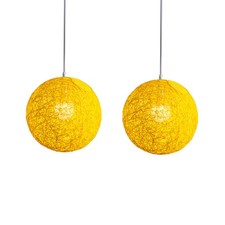2X Bambou Jaune,Lustre Balle