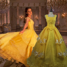 Beauty And The Beast Adult Princess Belle Halloween Party Dress Cosplay Costume 
